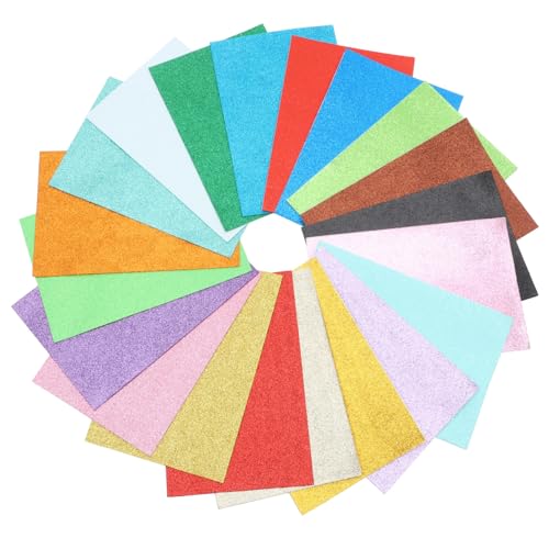 MAGICLULU 20 Stück Glitzer Schaumstoffpapier Selbstklebende Bastelmaterialien Farben für Diy Projekte Glitzerpapier für Kartenherstellung und Dekoration MAGICLULU 20 Stück Glitzer Schaumstoffpapier Selbstklebende Bastelmaterialien Farben für Diy Projekte Glitzerpapier für Kartenherstellung und Dekoration von MAGICLULU