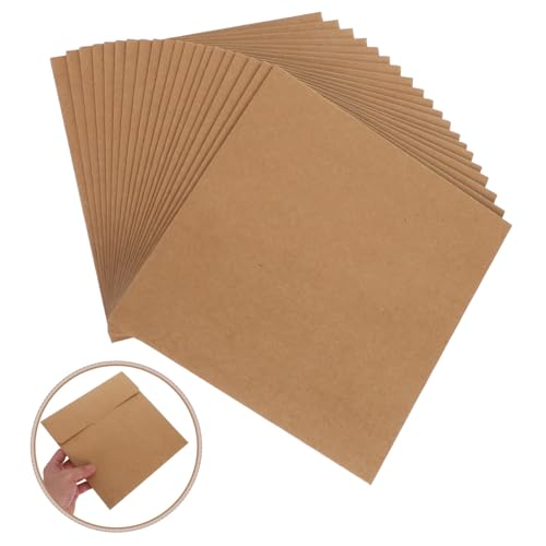 MAGICLULU 20 Stück Quadratische Kraftpapier-umschläge Dicke Umweltfreundliche Briefumschläge für Karten Einladungen Partygeschenke Scrapbooking Stabile Verpackung für Schlüsselanhänger und von MAGICLULU