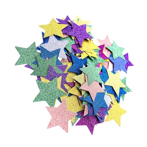 MAGICLULU 200 Stück Bunte Pentagrammförmige Papierkonfetti Farbenfrohe Wiederverwendbare Partydekoration Feine Verarbeitung für DIY Basteln und Festliche Anlässe von MAGICLULU