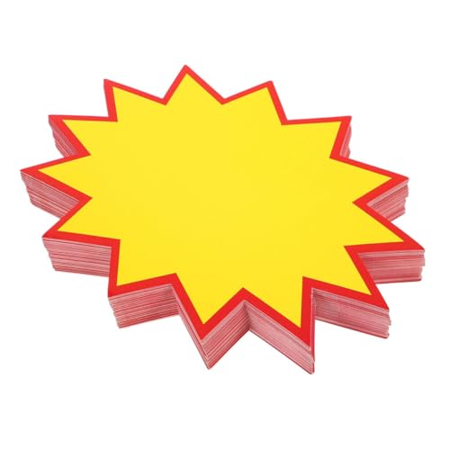 MAGICLULU 200 Stück Supermarkt-Explosionsaufkleber Einzelhandelsschilder Marketingbedarf Kennzeichnungsetiketten Verkaufspreisschilder Verkaufsschilder für Einzelhandelsgeschäfte Papier Gelb von MAGICLULU