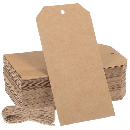 MAGICLULU 200Stücke Papieranhänger mit Schnur Leere Preisschilder für Etikettierung Dekoration Langlebige Drahtetiketten aus Robustem für DIY Projekte Verschiedene von MAGICLULU