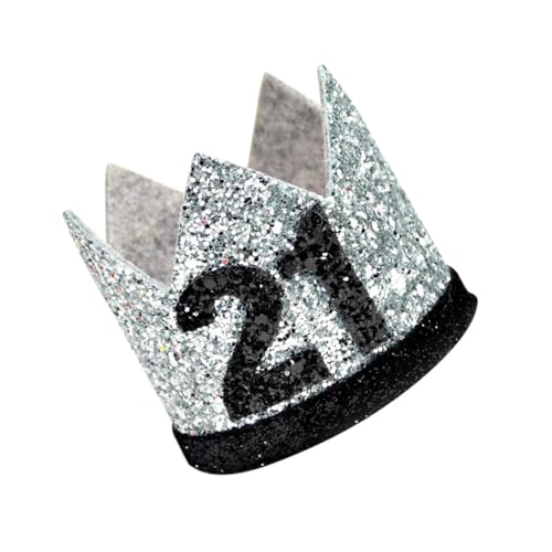 MAGICLULU Einzigartiger Partyhut Zum 21. Geburtstag Glitzerndes Kronendesign Foto-requisit für Erwachsene Geburtstag für Erwachsene Kostümparty-zubehör MAGICLULU Einzigartiger Partyhut Zum 21. Geburtstag Glitzerndes Kronendesign Foto-requisit für Erwachsene Geburtstag für Erwachsene Kostümparty-zubehör von MAGICLULU