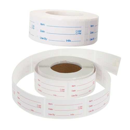 MAGICLULU 2Rollen Lebensmitteletiketten für Behälter mit Selbstklebenden Aufklebern für Küchenorganisation Partybuffet Beschriftung Langlebige Praktische von MAGICLULU