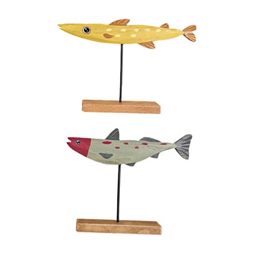 MAGICLULU 2Stücke Holzfisch Dekoration Handgefertigtes Tier Ornament Für Kinderzimmer Und Tischdeko Graue Und Gelbe Holzfische Und Langlebig MAGICLULU 2Stücke Holzfisch Dekoration Handgefertigtes Tier Ornament Für Kinderzimmer Und Tischdeko Graue Und Gelbe Holzfische Und Langlebig von MAGICLULU