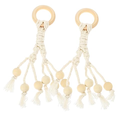 MAGICLULU 2stücke Makramee Bananenhalter Aus Baumwollseil Mit Holzperlen Hängendes Obst Gemüseaufbewahrungssystem Für Küche Für Gleichmäßige Reifung Von Bananen Und Gemüse von MAGICLULU