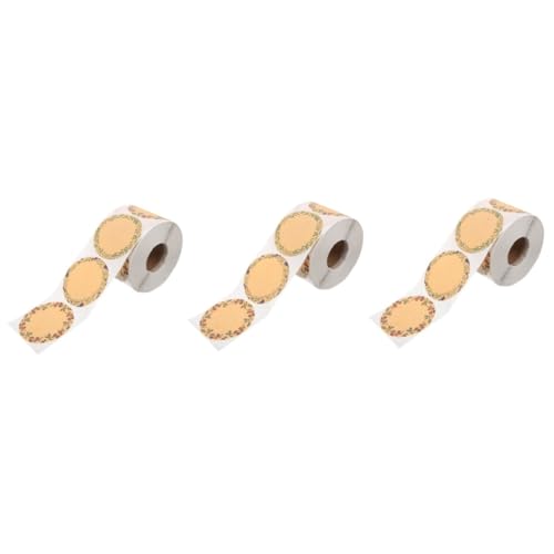 MAGICLULU 3 Rollen Selbstklebende Etiketten mit Blumenmuster Kraftpapier Aufkleber für Backwaren und Einmachgläser Dekorative Klebeetiketten für Verschiedene Anlässe und Kreative Projekte von MAGICLULU