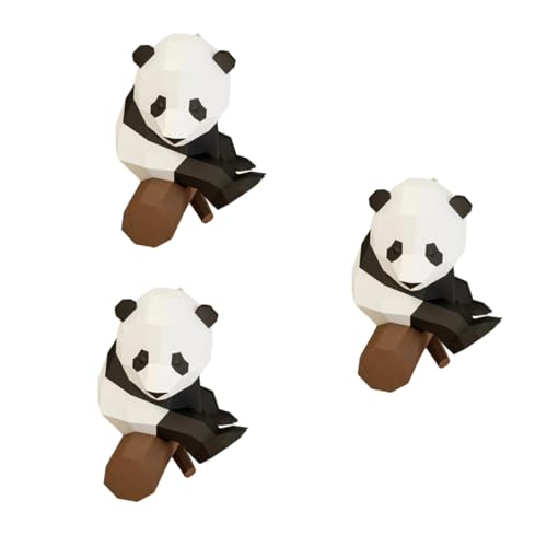 MAGICLULU 3 STK Origami-Papierspielzeug Oragami-Papier Tier-Origami-Papier Papierfigur Tierpapiermodell 3D-Tierpapier handgeformte Dekoration 3D-Papiermodell Handbuch Panda-Illustration Kind von MAGICLULU