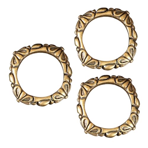 MAGICLULU 3 Stück Messing Grasring Schlüsselanhänger Dekoration Retro Design für DIY Projekte Schlüsselanhänger Pendants für Heimdekoration und Persönliche Accessoires von MAGICLULU