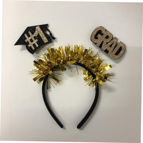 MAGICLULU 3 Stück Mini Graduation Hut Haarreif Schwarz Gold Kreatives Partyaccessoire Abschlussfeier Kopfschmuck Sitzend von MAGICLULU