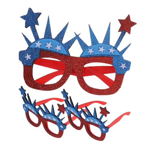 MAGICLULU 3 Stück Patriotische Independence Day Sonnenbrillen mit US Flaggen Design Leicht Auffällig als Partyzubehör für Feiern für Erwachsene bei Unabhängigkeitstags Events von MAGICLULU