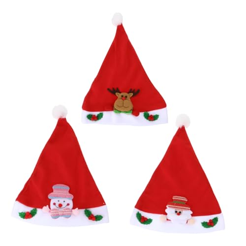 MAGICLULU 3 Stück Weihnachtsroter Hut Kindermützen Rote Hüte Weihnachtskappe Weihnachtskopfbedeckung Weihnachtsmützen Für Partyhüte Für Erwachsene Mützen Gezogenes Tuch MAGICLULU 3 Stück Weihnachtsroter Hut Kindermützen Rote Hüte Weihnachtskappe Weihnachtskopfbedeckung Weihnachtsmützen Für Partyhüte Für Erwachsene Mützen Gezogenes Tuch von MAGICLULU