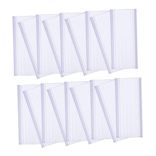 MAGICLULU 30 Stück Etikettenhalter Körbe Etiketten Gestell Regaletikett Etikettenclips für Drahtregale klebrig Name Etiketten für Drahtregale Schildhalter Plastik Transparent von MAGICLULU