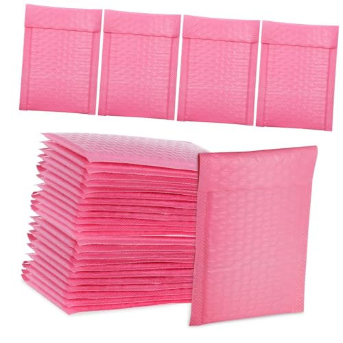 MAGICLULU 30 Stück Padded Versandtaschen Luftpolster Umhüllungen Selbstklebende Briefumschläge Rosa für Kleine Unternehmen und Sichere Verpackung von MAGICLULU