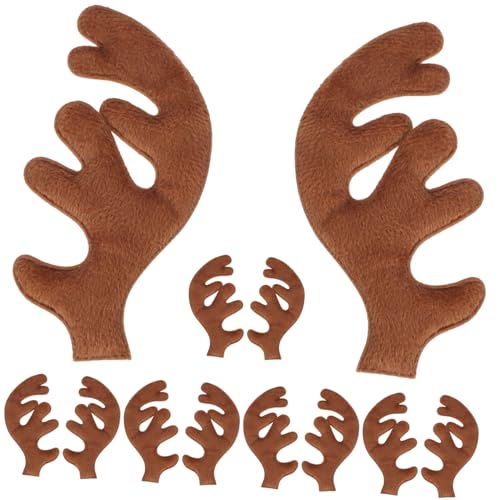 MAGICLULU 30 Stück Teiliges Stoff Rentiergeweih Weiche DIY Haar und Hutdekoration Links Rechts Design Leichte Anbringung Festliche Weihnachtsaccessoires für Damen und Bastelbegeisterte MAGICLULU 30 Stück Teiliges Stoff Rentiergeweih Weiche DIY Haar und Hutdekoration Links Rechts Design Leichte Anbringung Festliche Weihnachtsaccessoires für Damen und Bastelbegeisterte von MAGICLULU
