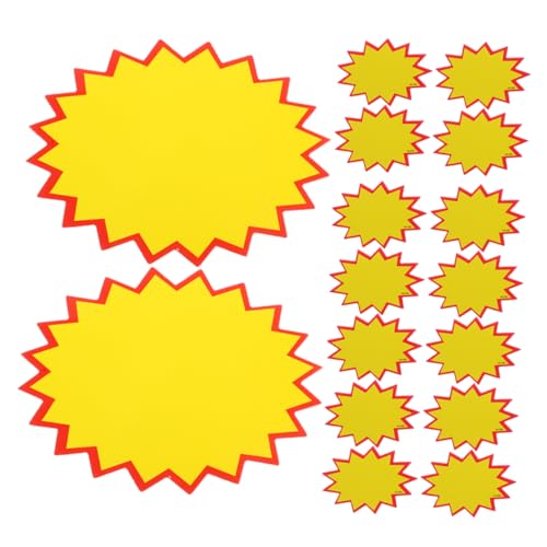 MAGICLULU 300 Stück Tag löschen Plakatdekorationen Verkaufspreisschild Preisschild klein leere sternförmige Schilder Etiketten in Sternform Flohmarkt-Preisschilder Werbeschilder Papier Gelb von MAGICLULU