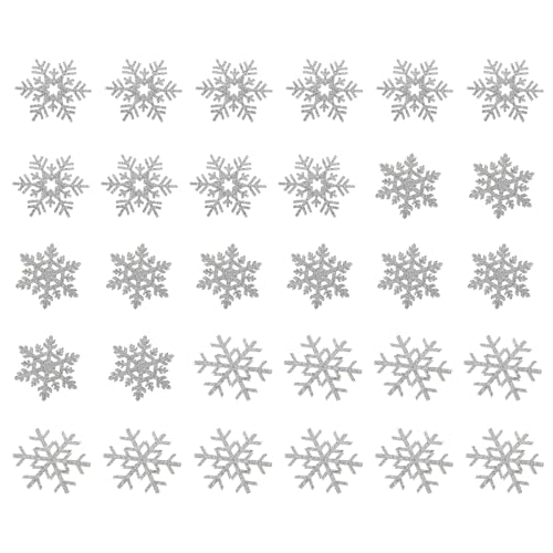 MAGICLULU 30st Schneeflocken-aufkleber Aufnäher Zum Aufbügeln Auf Kleidung Glitzernde Schneeflocken-patches Süße Stickereiflecken Schneeflocken Deko Cool Stoff Das Bügeleisen Braut Esstisch von MAGICLULU