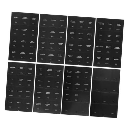 MAGICLULU 32 Stück Aufkleber für Gewürzflaschen küchenetiketten wasserfeste aufkleber Haftetiketten Gewürzglas-Speisekammeretiketten für Behälter Gewürzetikett synthetisches Papier Black von MAGICLULU