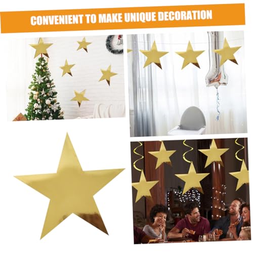 MAGICLULU 35 Stück Teiliges Papierstern Goldene Deko mit Doppelseitigem Druck Große DIY Sternkonfetti für Hochzeit Party und Festliche Tischdekoration von MAGICLULU