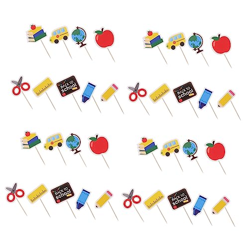 MAGICLULU 36Stücke Zurück zur Schule Kuchen Dekoration Teiliges mit Kreativen Tortenspieß Flaggen für Cupcakes für Schulanfang Sicher und Leicht MAGICLULU 36Stücke Zurück zur Schule Kuchen Dekoration Teiliges mit Kreativen Tortenspieß Flaggen für Cupcakes für Schulanfang Sicher und Leicht von MAGICLULU