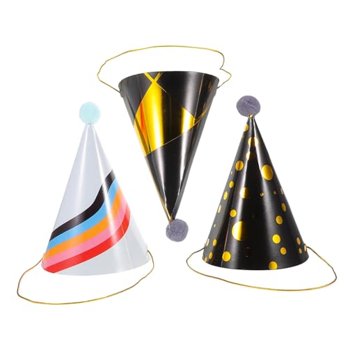 MAGICLULU 3St Geburtstagshut mit Goldprägung Papierfeier-Kegelhüte 1/2 Geburtstagsmütze Goldene Geburtstagshüte Kindergeburtstag Partyhüte Schwarze und goldene Zylinder für das neue Jahr MAGICLULU 3St Geburtstagshut mit Goldprägung Papierfeier-Kegelhüte 1/2 Geburtstagsmütze Goldene Geburtstagshüte Kindergeburtstag Partyhüte Schwarze und goldene Zylinder für das neue Jahr von MAGICLULU