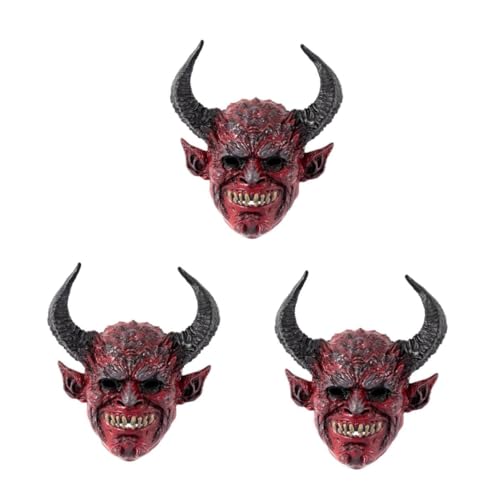 MAGICLULU 3St Teufelshorn-Kapuzenmaske Cosplay-Maske Partymasken Schreckensmaske dämonen maske Hornmaske Teufelsmaske Halloween-Trompete gruselige Geistermaske gruselige Monstermaske RP rot MAGICLULU 3St Teufelshorn-Kapuzenmaske Cosplay-Maske Partymasken Schreckensmaske dämonen maske Hornmaske Teufelsmaske Halloween-Trompete gruselige Geistermaske gruselige Monstermaske RP rot von MAGICLULU