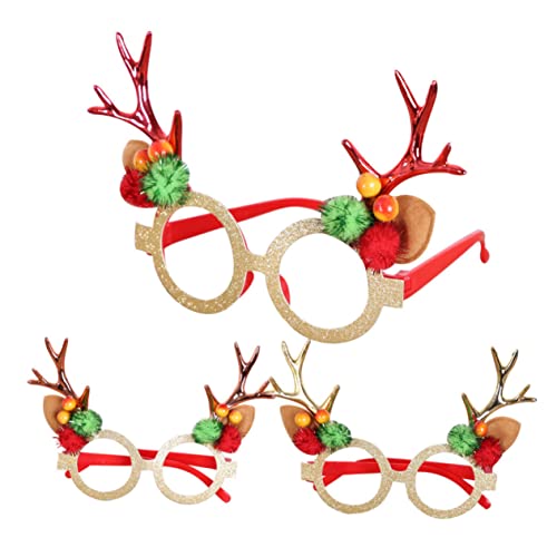 MAGICLULU 3Stücke Weihnachtliche Brille Im Lustige Kostümbrille Rot Und Rosé Für Festliche Partys Karneval Und Fotospaß Für Erwachsene von MAGICLULU
