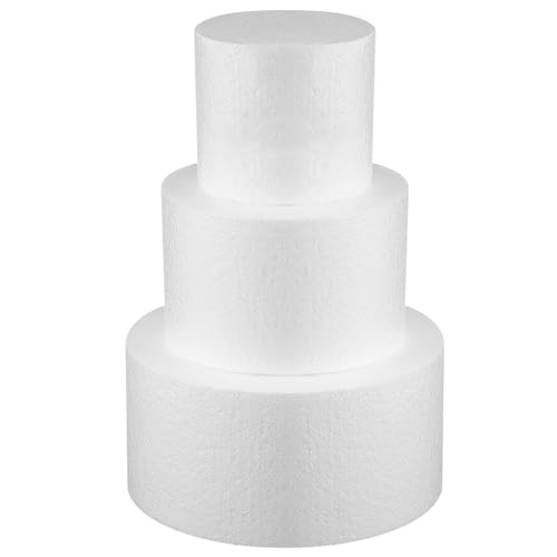 MAGICLULU 3er-Pack Runde Schaumstoff-torten-Dummies Tortenplatten Für Hochzeiten Geburtstage Fotografien von MAGICLULU