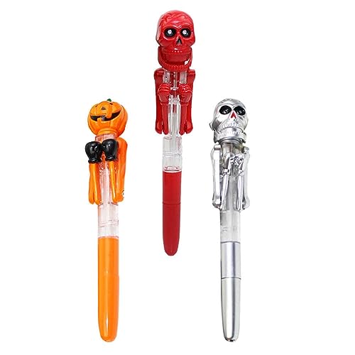 MAGICLULU 3stücke Teiliges Halloween Kugelschreiber Glühende Kürbis Und -stifte Für Kreative Schreibutensilien Party-dekorationen Verschiedene Designs von MAGICLULU