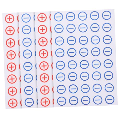 MAGICLULU 4 Blätter Polarity Safety Sticker Polarity Labels für Elektrische Geräte Starke Klebekraft Abnehmbar Hohe Sichtbarkeit für Batterien Elektroanwendungen von MAGICLULU