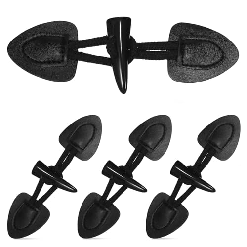 MAGICLULU 4paare Toggle-knöpfe Für Mäntel Elegante Knopfverschlüsse Aus Pu Und Harz Für Diy-bekleidung Und Jacken Langlebige Und Dekorative Zubehörteile von MAGICLULU