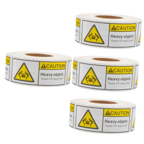 MAGICLULU 4 Rollen Aufkleber für Übergewicht Pakete ziehen um Vorsicht, schwere Aufkleber für den Versand Umzugskartons Versandetikett schwere Verpackungsaufkleber selbstklebendes Etikett von MAGICLULU