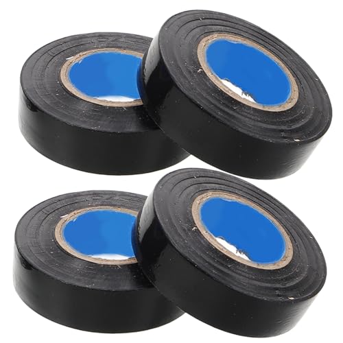 MAGICLULU 4 Rollen Isolierband Kabelbahn Möbelband Elektroband farbig Farben von Isolierbändern feuerhemmendes Klebeband Wärmeband für Rohre lichtblockierendes Klebeband PVC Schwarz von MAGICLULU
