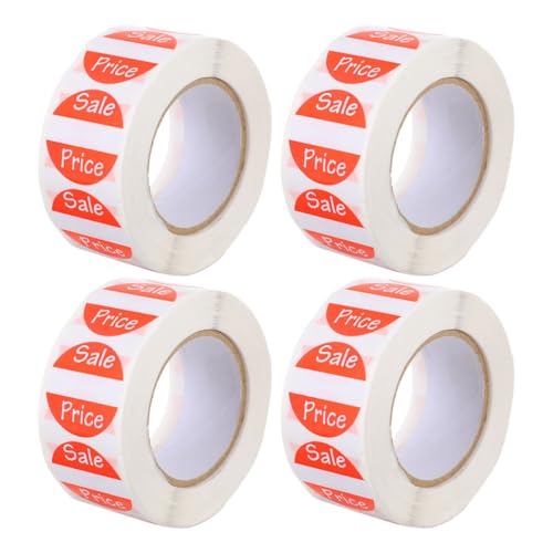 MAGICLULU 4 Rollen Verkaufsaufkleber für Supermärkte Selbstklebende Preisschilder für Kleine Unternehmen für Lange Nutzung und Professionelle Präsentation Preise von MAGICLULU