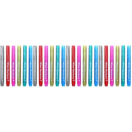 MAGICLULU 4 Sätze Teiliges Markierungsstifte Für Weingläser Wiederverwendbare Acrylfarben Stifte Mit Abwischbarer Für Diy Kunst Doodling Und Skizzieren Verschiedenen Farben 6 Stück * 4 von MAGICLULU