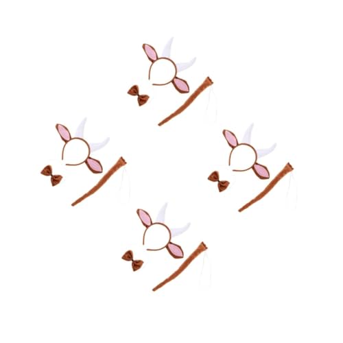 MAGICLULU 4 Sätze Tierkostüm Set Ziegenhörner Haarreif mit Fliege und Verstellbar Bequemes Tierkostüm Zubehör für Cosplay Karneval Party und Bühnenaufführung MAGICLULU 4 Sätze Tierkostüm Set Ziegenhörner Haarreif mit Fliege und Verstellbar Bequemes Tierkostüm Zubehör für Cosplay Karneval Party und Bühnenaufführung von MAGICLULU