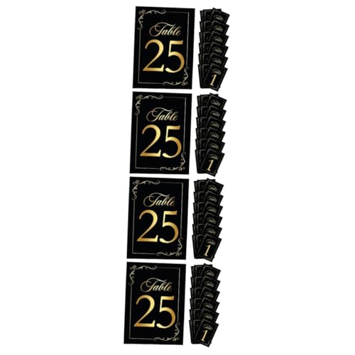 MAGICLULU 4 Sätze Tischkarte Digitale Karte Kartentisch Name Schwarze Tischnummern Hochzeit Mini Runden Stand Disko Tischkarten Gruß Ort Zahlenkarten Rustikal Papierstau 30 Stück * 4 von MAGICLULU