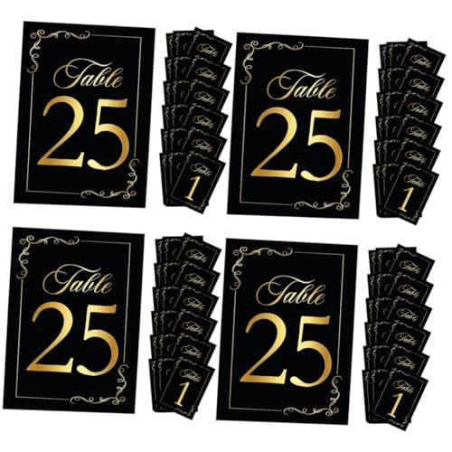 MAGICLULU 4 Sätze Tischkarten Schwarz Goldene Tischnummern Für Hochzeiten Restaurants Und Events Wiederverwendbare Dekoration Für Veranstaltungen Und Feiern 30 Stück * 4 von MAGICLULU