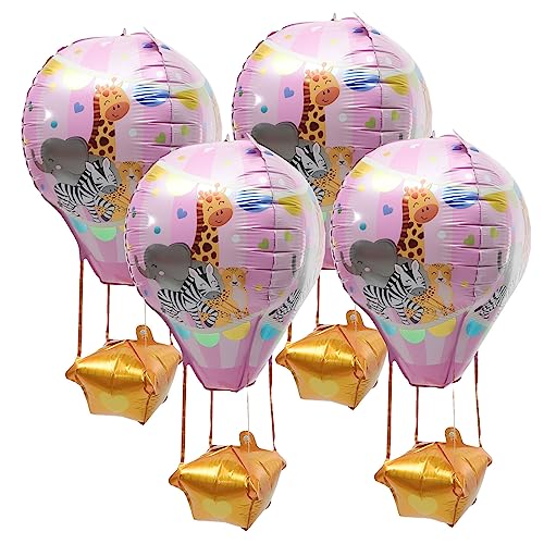 MAGICLULU 4 Stück Heißluftballon Dekorationen Für Hochzeitszeremonien Hochzeitsdekorationen Für Die Zeremonie Flugzeugballon Geburtstagsparty-zubehör Rosa Aluminiumfolie Emulsion Kind von MAGICLULU