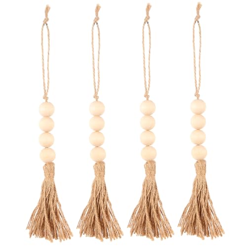 MAGICLULU 4 Stück Holzperlengirlande mit Quasten Teiliges Rustikale Wanddekoration für Zuhause Restaurant und Bar Natürliche Holzbeads für MAGICLULU 4 Stück Holzperlengirlande mit Quasten Teiliges Rustikale Wanddekoration für Zuhause Restaurant und Bar Natürliche Holzbeads für von MAGICLULU