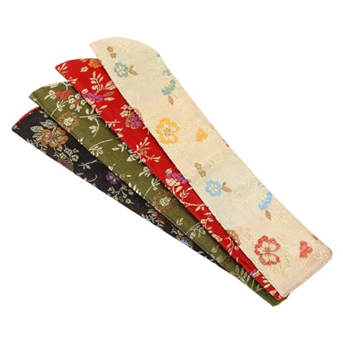MAGICLULU 4 Stück Japanische Fächer Aufbewahrungstasche Faltbarer Handventilator Beutel aus Strapazierfähigem Material mit Eleganter Spitze Geschenkverpackung für Hochzeit Geburtstag von MAGICLULU