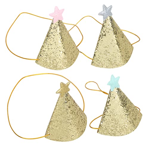 MAGICLULU 4 Stück Paillettenbesetzte Kappe Eistüte Partyhut Geburtstag Kegelhüte Kegelhut Für Geburtstagsfeier Geburtstag Kegelkappe Kopfschmuck Zum Kindergeburtstag Mini-partyhut von MAGICLULU