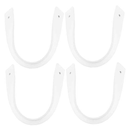MAGICLULU 4 Stück Schilderhaken aus Leder Gürtelaufhänger für Willkommensschild Willkommensschild-Anzeige Kleiderbügel für Sitzplan Schilderband zum Aufhängen Gürtelwandhalter PU-Leder Weiß von MAGICLULU