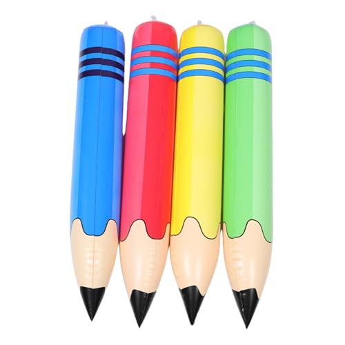 MAGICLULU 4 Stück Teiliges Aufblasbare Jumbo-bleistifte Riesiges Pvc-schreibgerät Kinderleicht Leicht zu Greifen Bunte für Schuldeko Klassenraum-events Einschulung und Abschlussfeiern von MAGICLULU