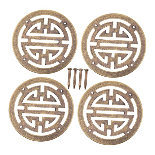 MAGICLULU 4 Stück Teiliges Chinesischer Stil Kupfer Schmuckschatullen mit Vintage Mustern Klassische Möbelbeschläge für Holzboxen Einfache Montage Dekorative DIY Bronzefarben MAGICLULU 4 Stück Teiliges Chinesischer Stil Kupfer Schmuckschatullen mit Vintage Mustern Klassische Möbelbeschläge für Holzboxen Einfache Montage Dekorative DIY Bronzefarben von MAGICLULU
