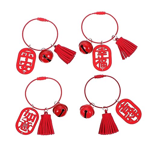 MAGICLULU 4 Stück Teiliges Holz Geschnitzte Schlüsselanhänger Dekorationen Kreative Anhänger für Taschen Handys und Schlüsselringe für Chinesische Neujahrsfeiern und Weihnachtsdeko MAGICLULU 4 Stück Teiliges Holz Geschnitzte Schlüsselanhänger Dekorationen Kreative Anhänger für Taschen Handys und Schlüsselringe für Chinesische Neujahrsfeiern und Weihnachtsdeko von MAGICLULU