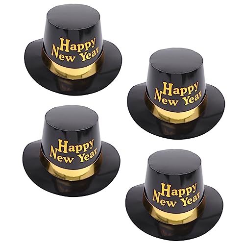 MAGICLULU 4 Stück Teiliges Set Neujahrs Partyhüte aus Schwarz Gold mit Modisch Leicht Bequem Festliche Kopfbedeckung für Silvester Feier und Neujahrsfest MAGICLULU 4 Stück Teiliges Set Neujahrs Partyhüte aus Schwarz Gold mit Modisch Leicht Bequem Festliche Kopfbedeckung für Silvester Feier und Neujahrsfest von MAGICLULU