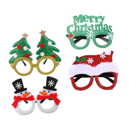 MAGICLULU 4 Stück Teiliges Weihnachtsbrillen Lustige Partybrillen für Fotorequisiten Weihnachtsfeiern Cosplay Heimversammlungen Weihnachtsmann Schneemann Rentier Tannenbaum Designs MAGICLULU 4 Stück Teiliges Weihnachtsbrillen Lustige Partybrillen für Fotorequisiten Weihnachtsfeiern Cosplay Heimversammlungen Weihnachtsmann Schneemann Rentier Tannenbaum Designs von MAGICLULU