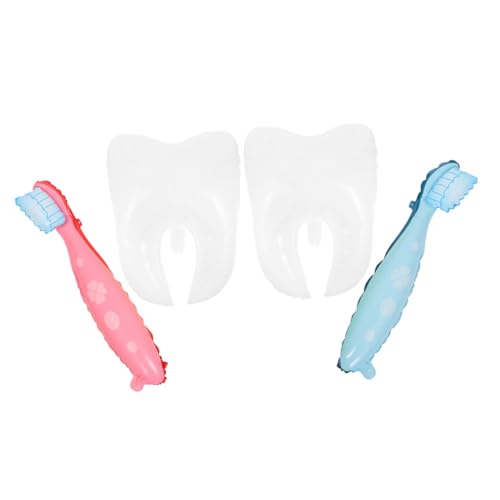 MAGICLULU 4 Stück Teiliges Zahnbürsten Ballon Kreative Partydekoration für Zahnreinigung für Zahnarztabschluss Osterfeiern Einfache Befüllung Lebendige Farbmischung Weiß Blau Rosa von MAGICLULU
