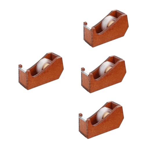 MAGICLULU 4 Stück Tierischer Klebebandhalter aus Holz Niedlicher Desktop Tape Dispenser für Büro und Bastelraum Geeignet für Verschiedene Klebebänder und Langlebig von MAGICLULU