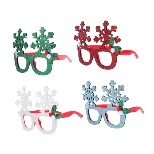 MAGICLULU 4 Stück Weihnachtsbrillen mit Glitzer Snowflake Rahmen Festliche Partybrillen Leichte Weihnachtsdekoration für Foto Requisiten und Weihnachtsfeiern MAGICLULU 4 Stück Weihnachtsbrillen mit Glitzer Snowflake Rahmen Festliche Partybrillen Leichte Weihnachtsdekoration für Foto Requisiten und Weihnachtsfeiern von MAGICLULU